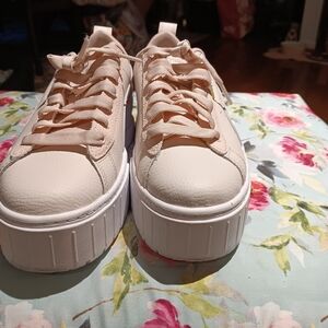 Puma Cream and White Platform Sneakers